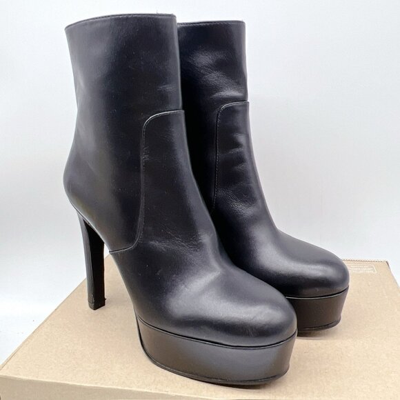 STUART WEITZMAN 121MM Ave 130 Platform High Heel Ankle Boots Black Leather US 7 - Picture 4 of 11
